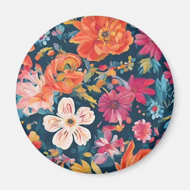 Blossoming Blommigt Digital Art Collection Magnet (Framsidan)