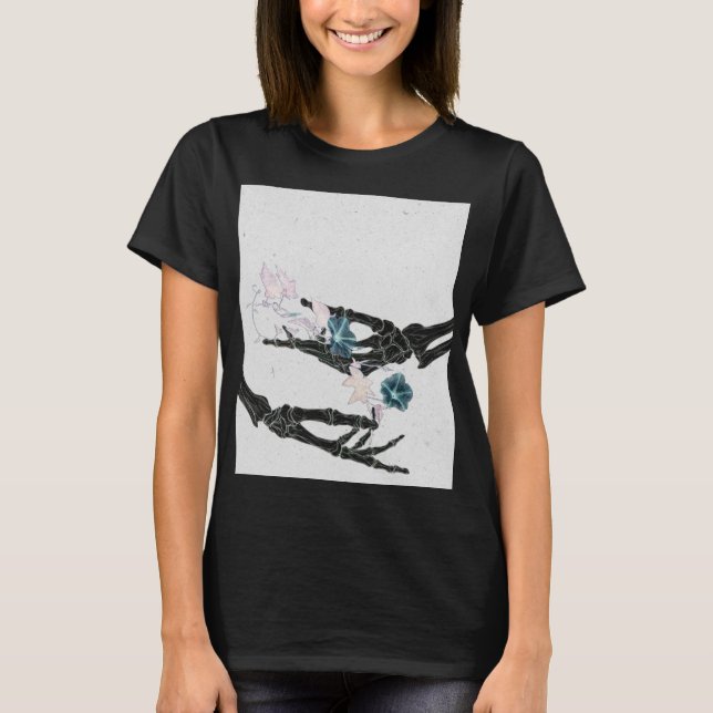 Blossoming Bones #2 - Två Händer T Shirt (Framsida)