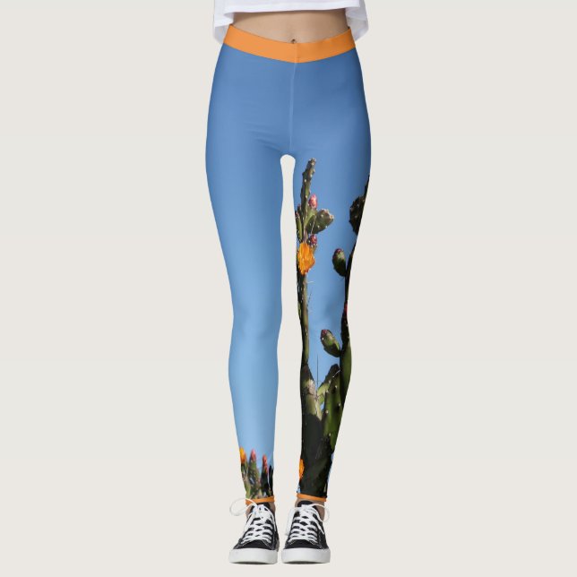 Blossoming Cactus Funky Leggings (Framsida)