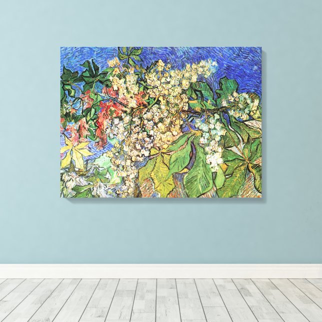 Blossoming Chestnut Grenar av Vincent van Gogh Canvastryck (Insitu (trägolv))