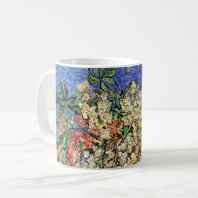 Blossoming Chestnut Grenar av Vincent van Gogh Kaffemugg (Framsida vänster)
