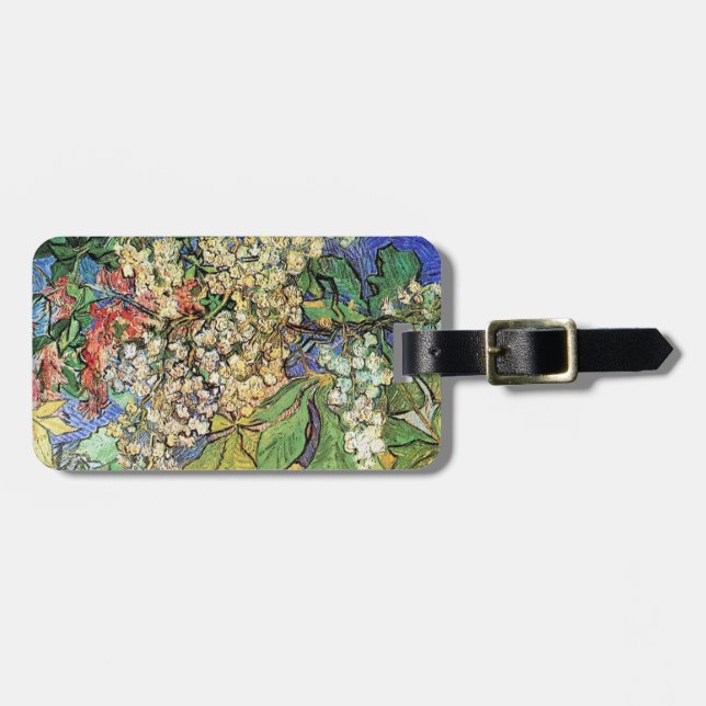 Blossoming Chestnut Grenar, Van Gogh. Bagagebricka (Horisontell Framsida)