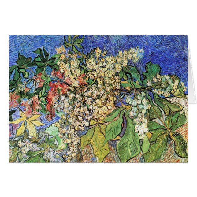 Blossoming Chestnut Grenar, Van Gogh Hälsningskort (Framsidan Horizontal)