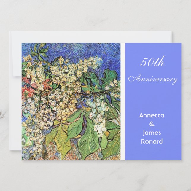 Blossoming Chestnut Grenar, Van Gogh. Inbjudningar (Framsida)