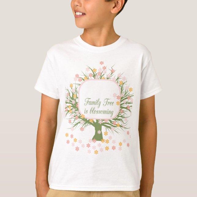 Blossoming Family Träd T-shirt (Framsida)