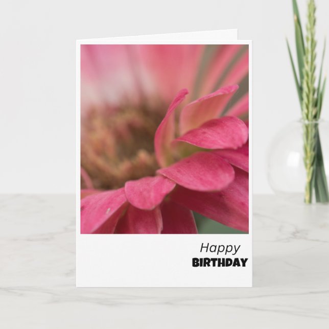 Blossoming Joy - Rosa Flower Birthday Card Tack Kort (Framsida)