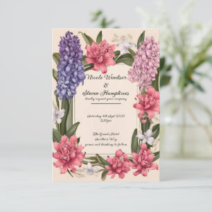 Blossoming Kärlek: Elegant Blommigt Bröllopinbjuda