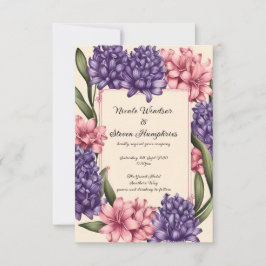 Blossoming Kärlek: Elegant Blommigt Bröllopinbjuda