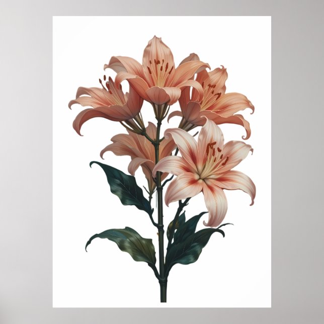 Blossoming Lilies in Harmonious Elegance Poster (Framsidan)