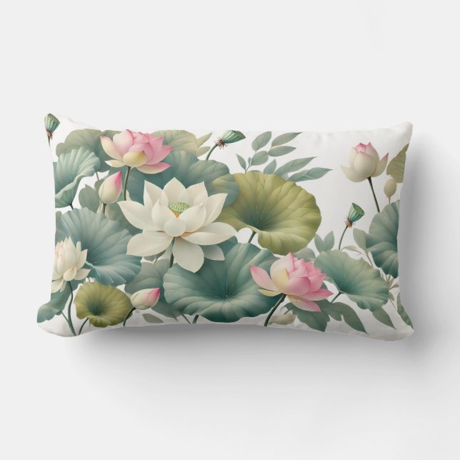 Blossoming Lotus Zen Pillow Lumbarkudde (Framsida)
