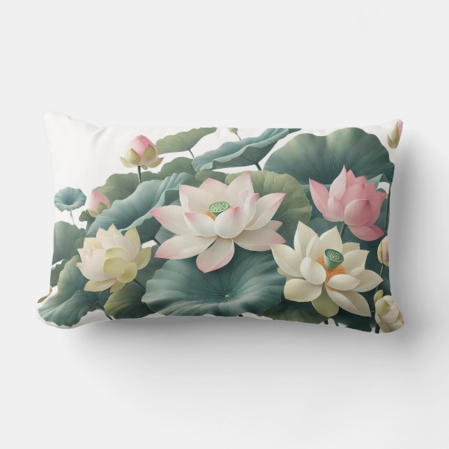 Blossoming Lotus Zen Pillow Lumbarkudde (Framsida)