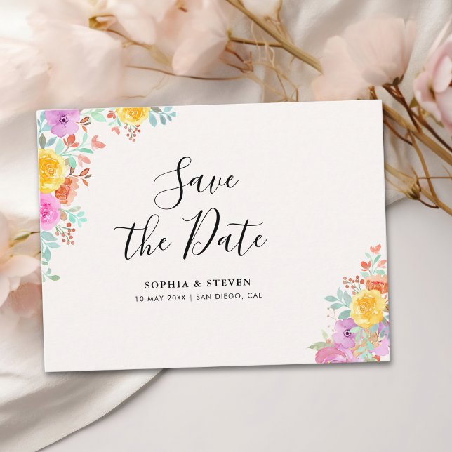 Blossoming Love – A Spring Floral Wedding Vykort (Skapare uppladdad)
