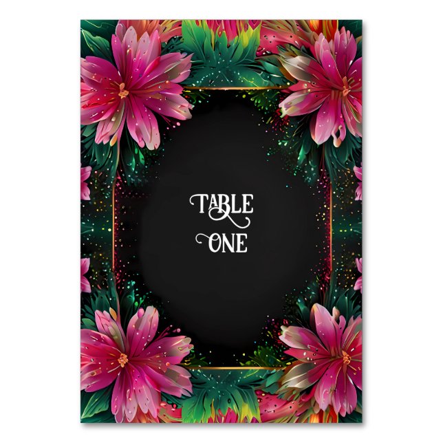 Blossoming Romantik: Ett tema för Blommigt Bröllop Bordsnummer (Baksidan)