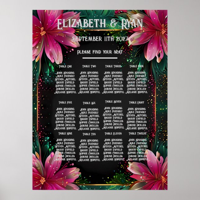 Blossoming Romantik: Ett tema för Blommigt Bröllop Poster (Framsidan)