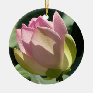 Blossoming Rosa Lotus Flower Summer Julgransprydnad Keramik