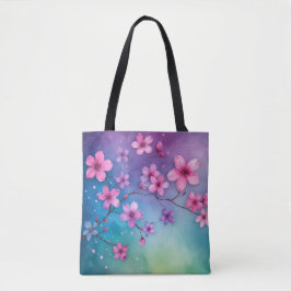 Blossoming Sakura Rainbow Tote Tygkasse