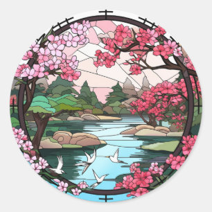 Blossoming Sakura Sticker Pack Runt Klistermärke