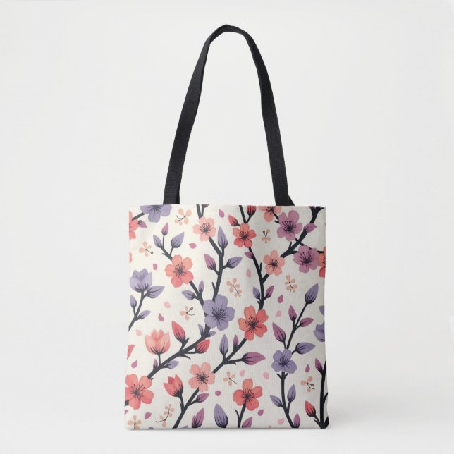 Blossoming Serenity: Cherry Blossom Elegance Tygkasse (Framsida)