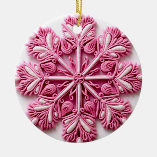 Blossoming Snowflake Elegance Julgransprydnad Keramik (Framsidan)