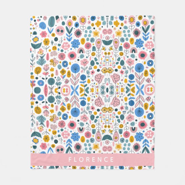 Blossoming Tales Personlig Namn Blanket Fleecefilt (Framsidan)