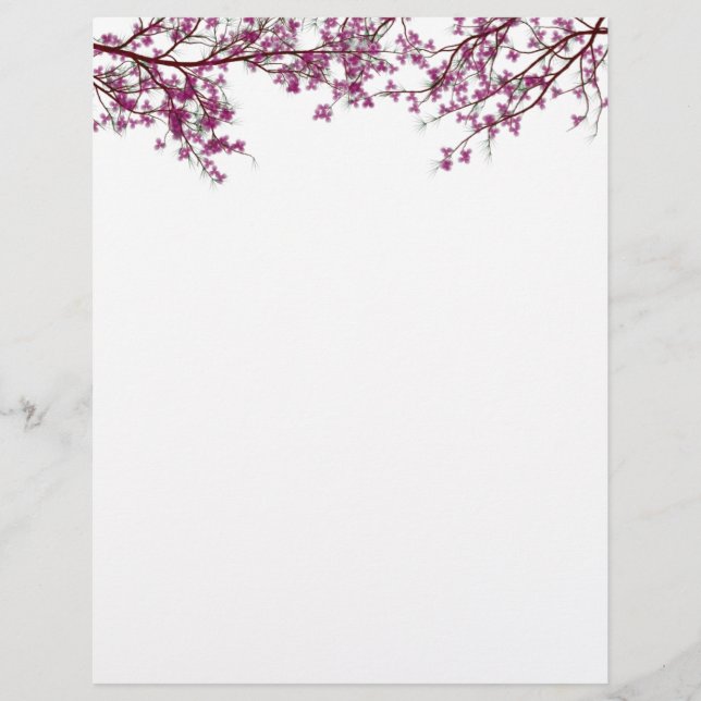 Blossoming Träd Blommigt Stationery (Framsida)