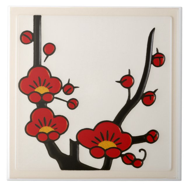 Blossoms Design Ceramic Tile Kakelplatta (Framsidan)