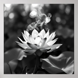 BlossomTranquilitet: Lotus Charcol Art Poster