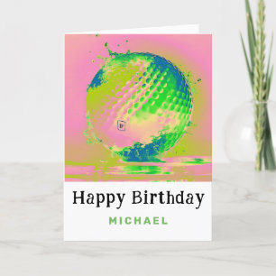 *~* Blöt ARTISTIC AP94 Golf Boll Birthday Card Tack Kort