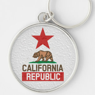 Blöt California Republic Decor Rund Silverfärgad Nyckelring