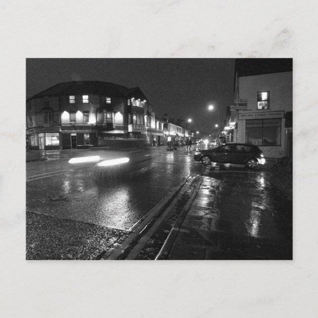 Blöt Evening, Salisbury Road Cardiff (3) Vykort (Framsida)