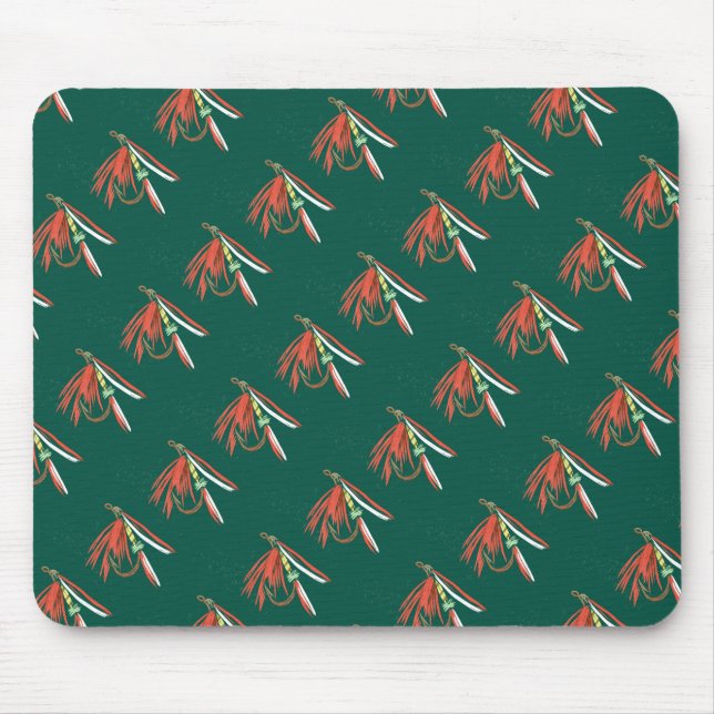 "Blöt Fly #2 Tiled" Trout Fly Mousepad Musmatta (Framsidan)