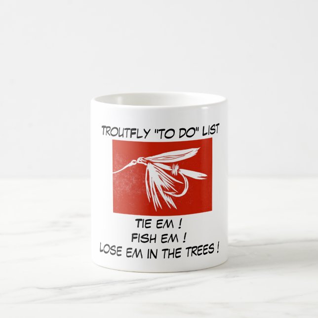 "Blöt Fly Red - Trout Fly "To Do List" Mugg (Center)