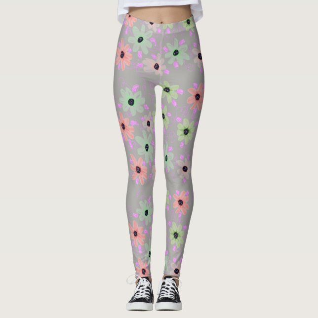 Blöt Grått Leggering Leggings (Framsida)