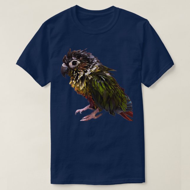 Blöt Grönt Cheek Conure design Bathed Conure Blöt  T Shirt (Design framsida)