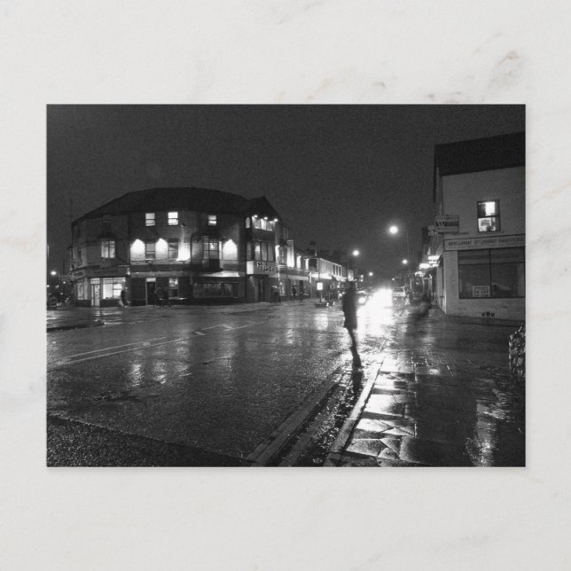 Blöt kväll, Salisbury Road Cardiff (1) Vykort (Framsida)