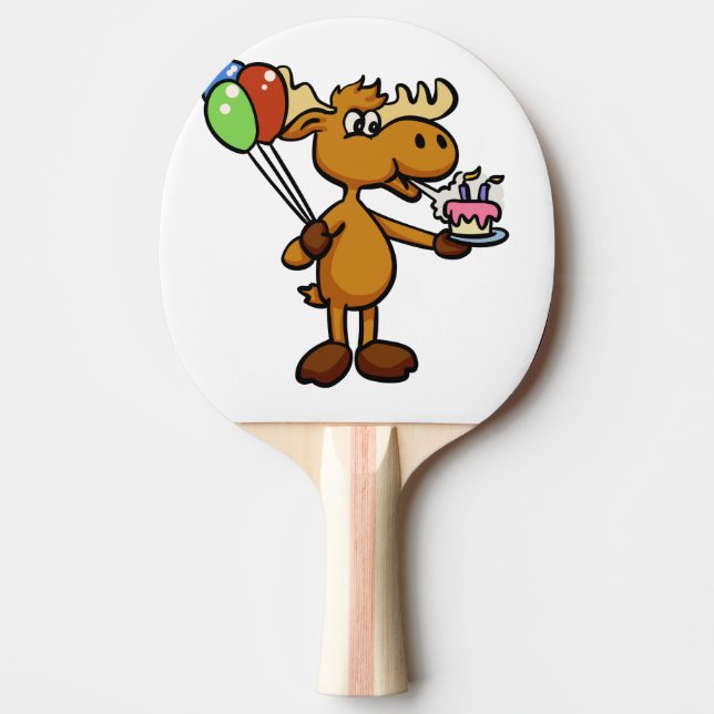 Blöt med ballong och kaka | välj tillbaka färg pingisracket (Framsidan)