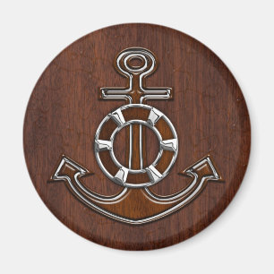 Blöt Nautical Mahogany Anchor Steel Decor Magnet