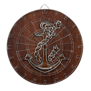 Blöt Nautical Mahogany Anchor Steel Decor Piltavla