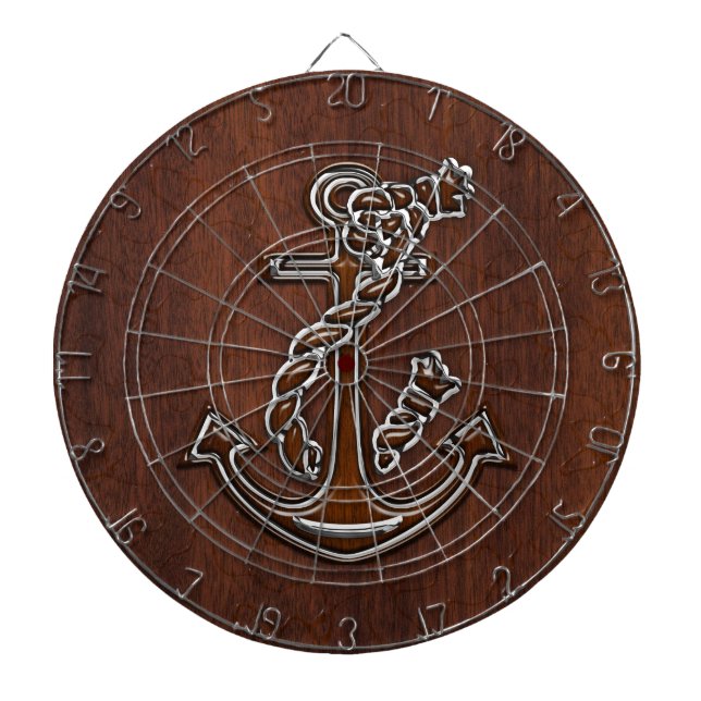 Blöt Nautical Mahogany Anchor Steel Decor Piltavla (Framsidan)