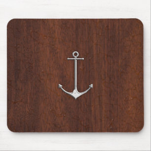 Blöt Nautical Mahogany Anchor Steel Musmatta