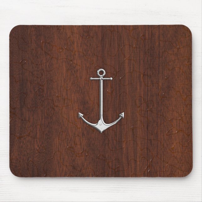 Blöt Nautical Mahogany Anchor Steel Musmatta (Framsidan)