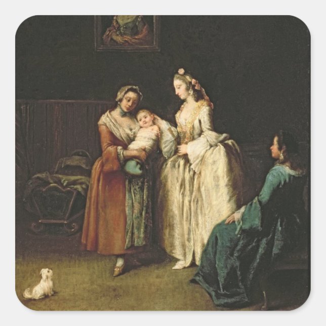 Blöt-sjuksköterska Fyrkantigt Klistermärke (Framsida)