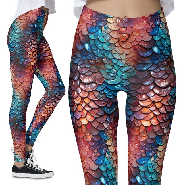 Blöt Skalor för uppspelad Sjöjungfru Fantasy Drago Leggings (Skapare uppladdad)