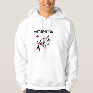 Blöt suwet'en Howling Varg Haida Stil Tattoo Färg Hoodie