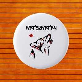 Blöt suwet'en Howling Varg Haida Stil Tattoo Färg Knapp