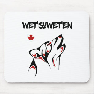 Blöt suwet'en Howling Varg Haida Stil Tattoo Färg Musmatta