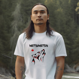 Blöt suwet'en Howling Varg Haida Stil Tattoo Färg T Shirt