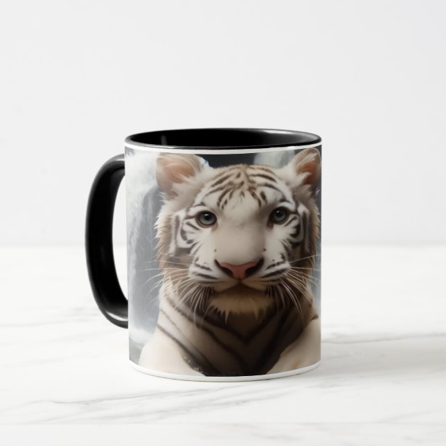 Blöt Tiger Unge Coffee Mugg (Framsida vänster)