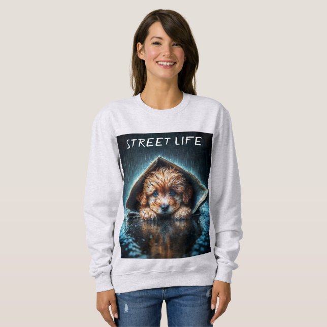 Blöt-valp under tidningsskydd t shirt (Hel framsida)