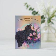 Blötande Kråka med äppelblommar